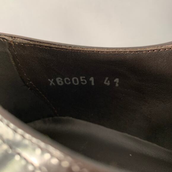 ARMANI COLLEZIONI Size 8 Brown Leather Derby Lace-Up Shoes - Picture 7 of 9